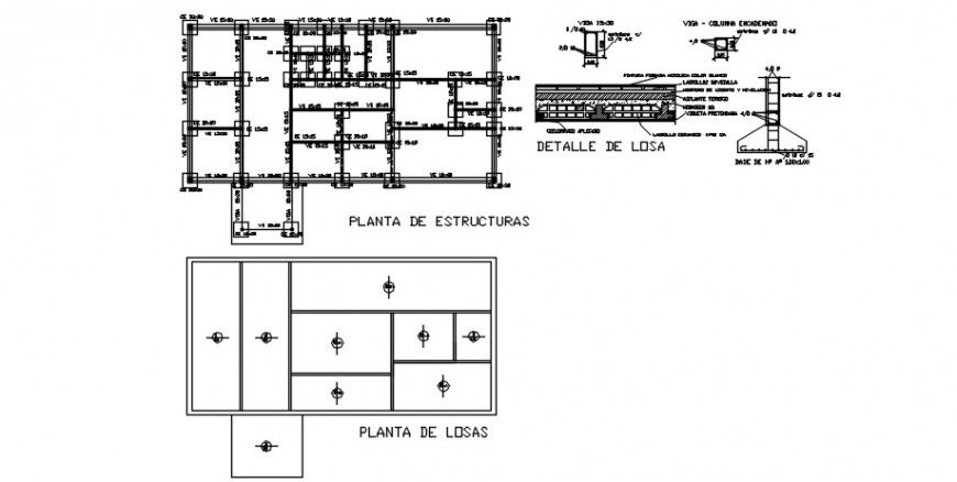 2d footing structure plan and construction dwg file