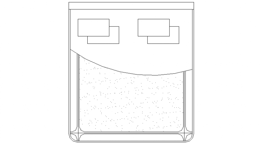 2d furniture blocks of double bed elevation AutoCAD software file