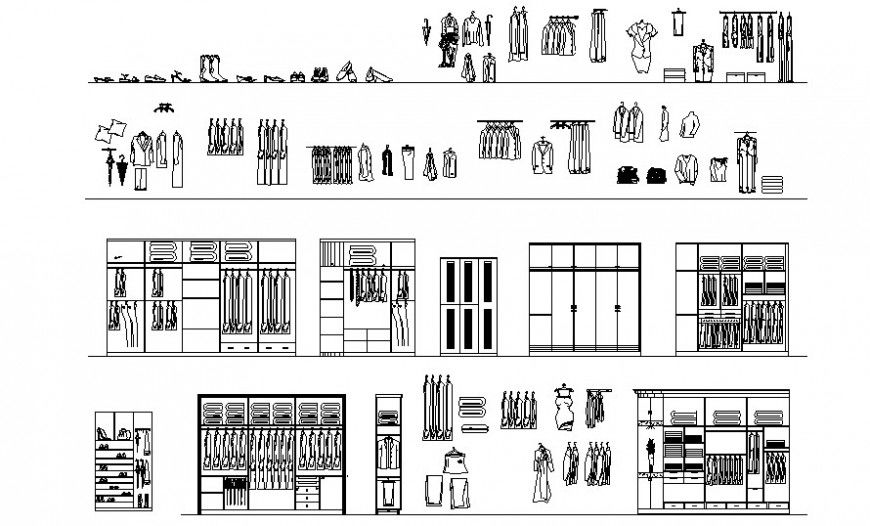 2d furniture blocks of wardrobe autocad software file
