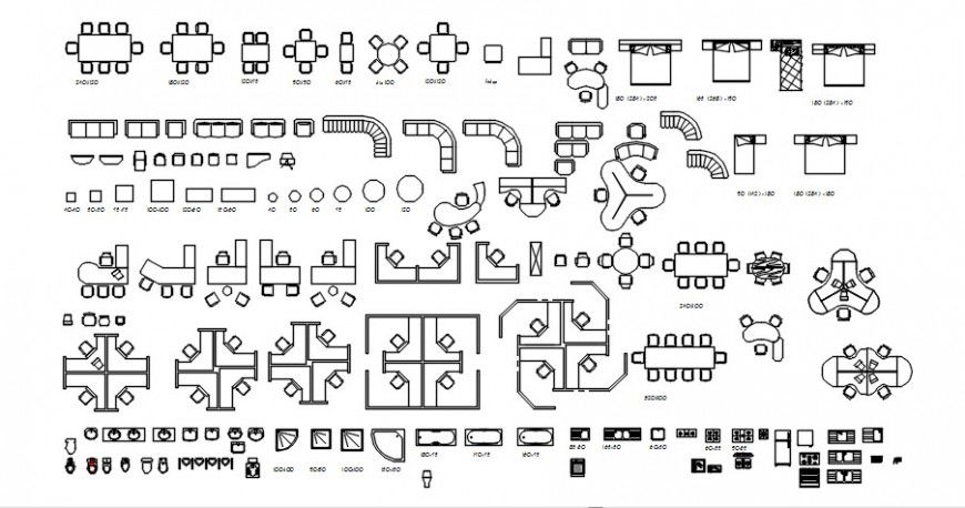 2d furniture library and sanitary block dwg file