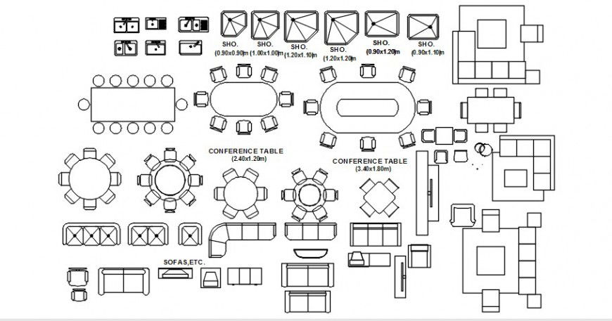 2d Furniture units library blocks detailing drawing in autocad file