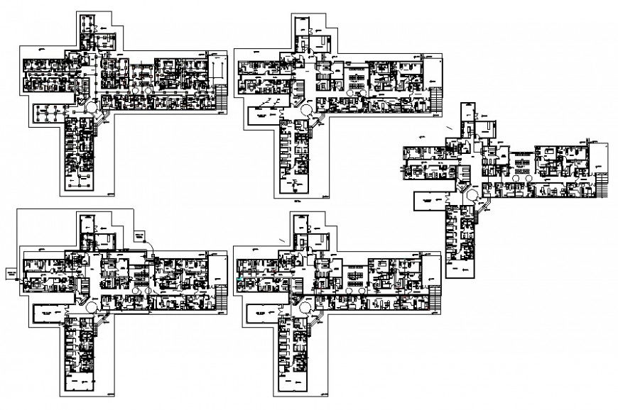 2d hospital building layout plan cad file