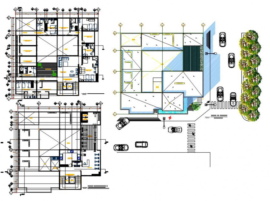 2d hostel project detail cad file
