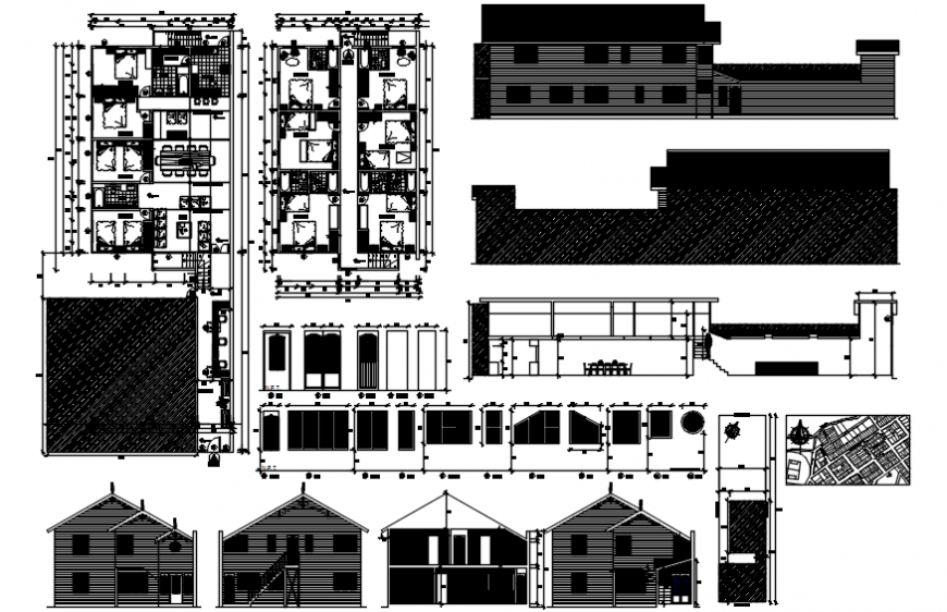 2d Hostel project detail in autocad format