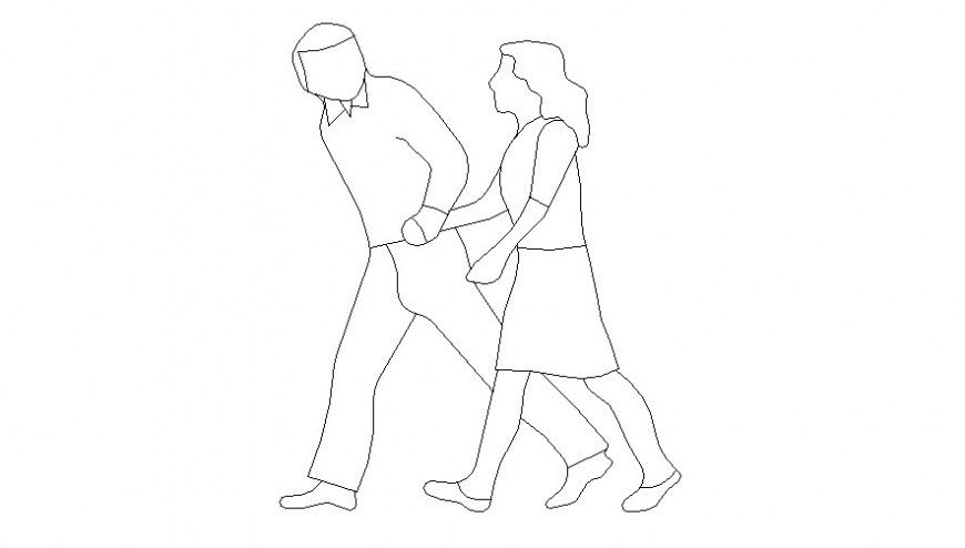 2D human figure cad block autocad file