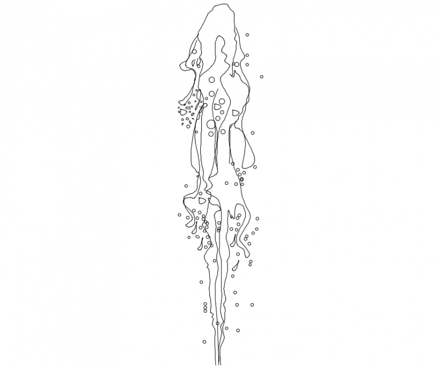 2d jet fountain water flow cad drawing details dwg file