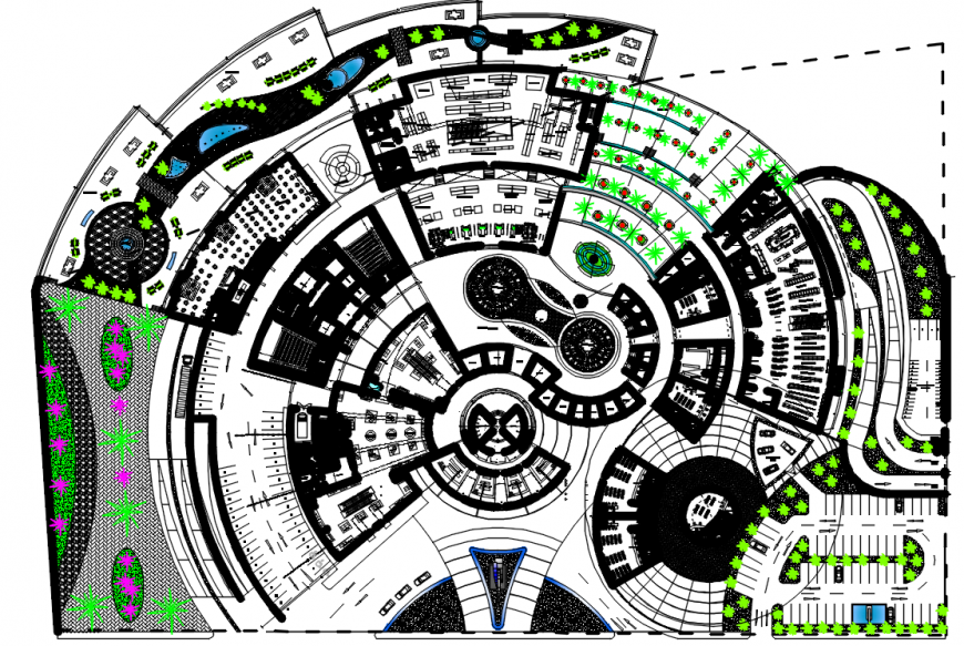 2D Layout plan of building drawing