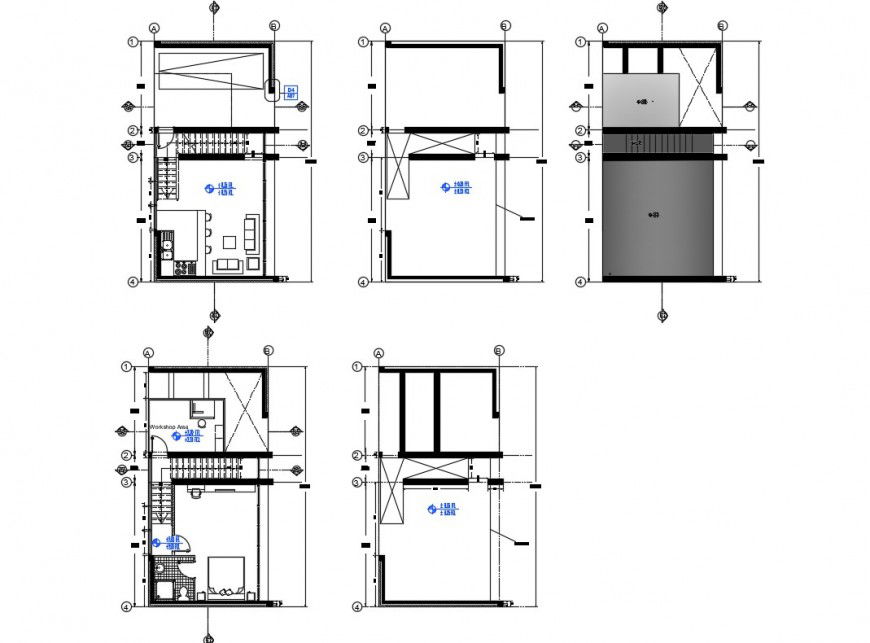 2d layout plan of housing structure autocad file