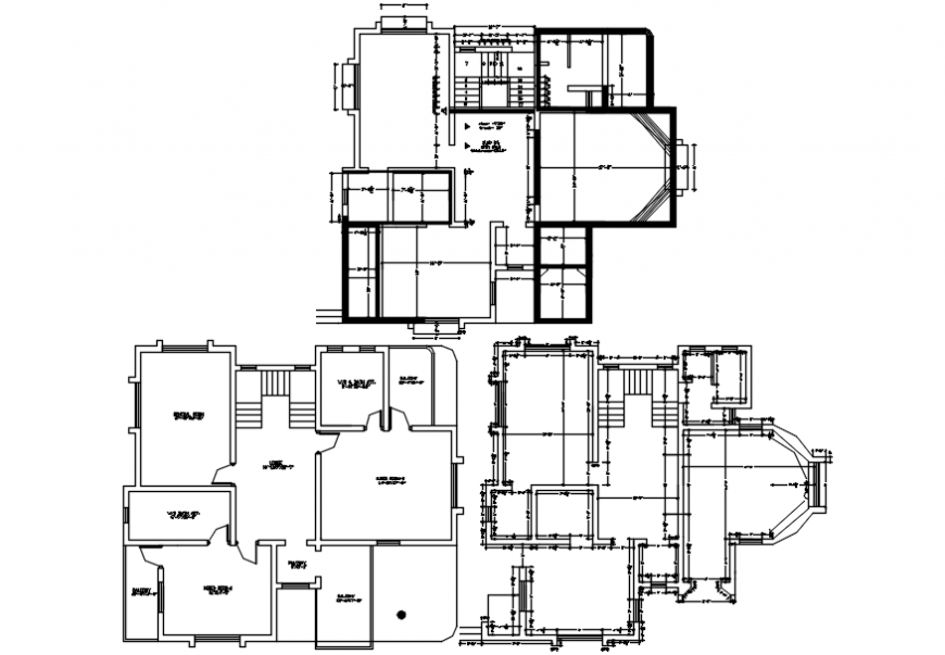 2d layout plan of villa project autocad file