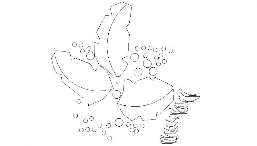 2d leaves of tree cad block AutoCAD file