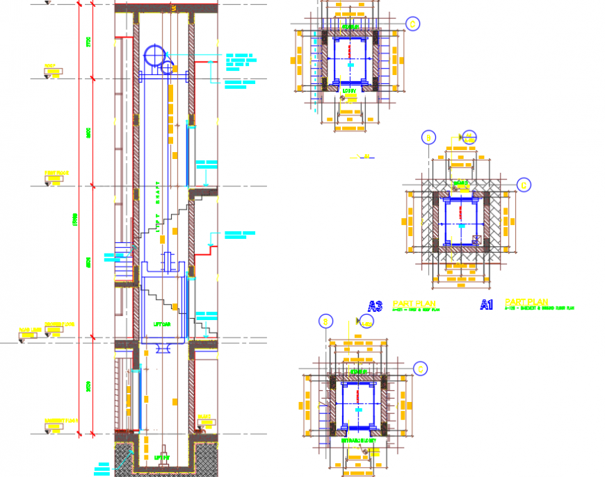 2d Lift installation detail dwg file