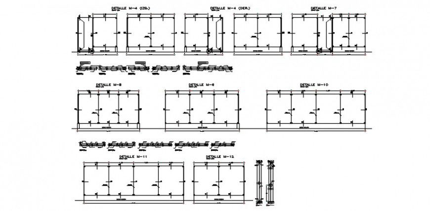 2d Line drawings details of window blocks dwg autocad file