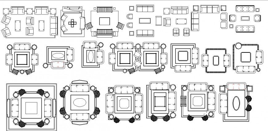 2d living room cad blocks dwg file