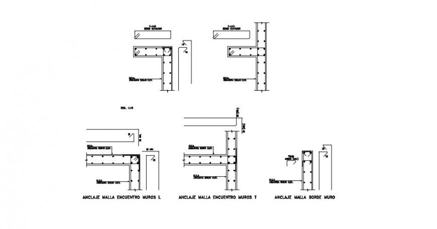 2d meeting walls detail section plan