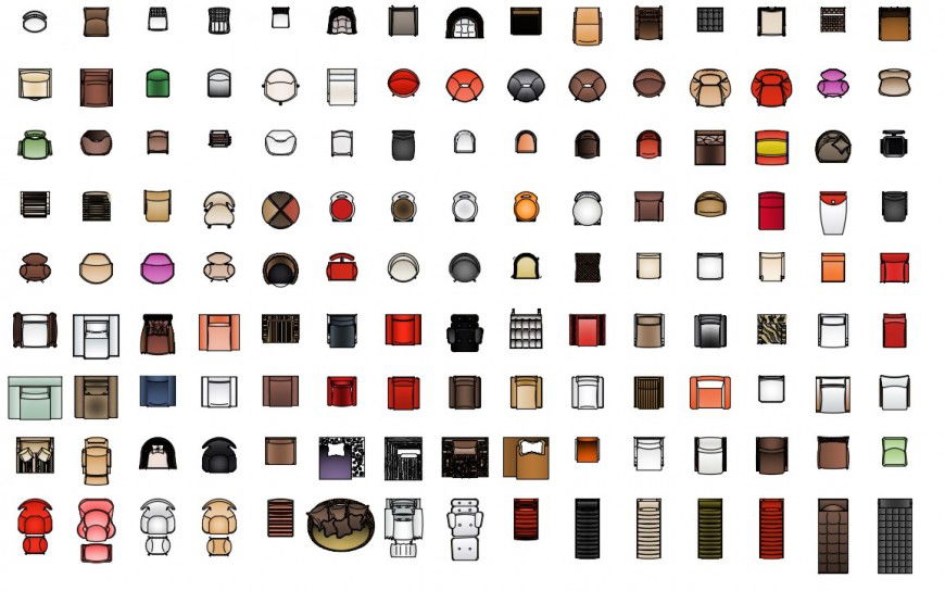 2d miscellaneous arm chair blocks cad file