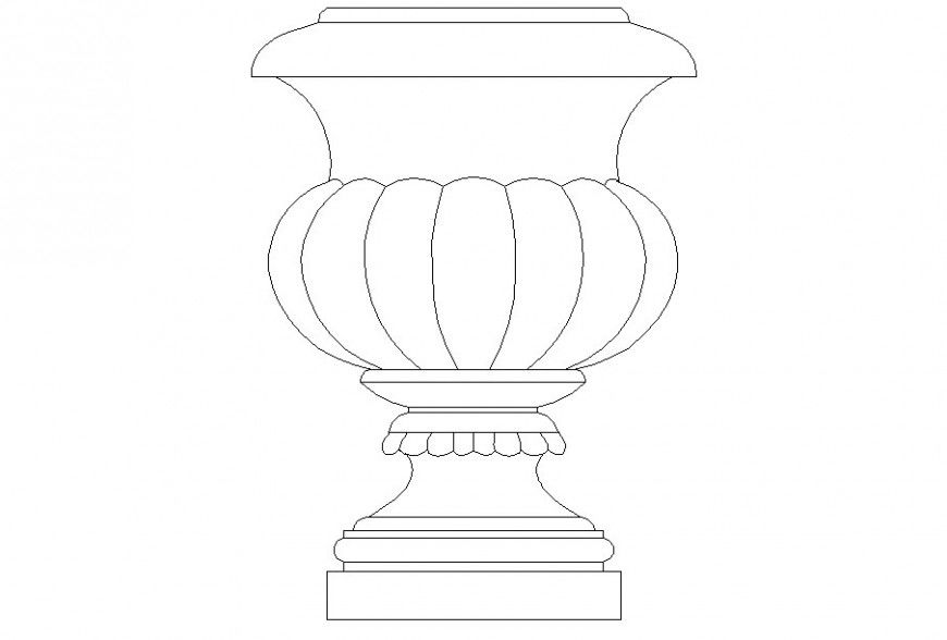 2D model of antique vase AutoCAD file