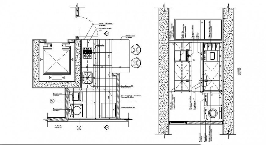 2d Modular kitchen interior design