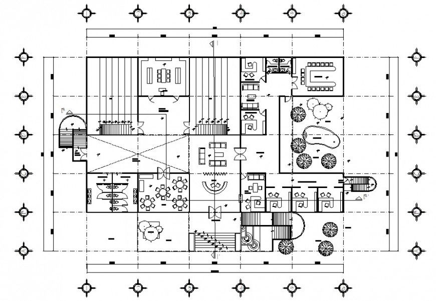 2d office floor detail cad file