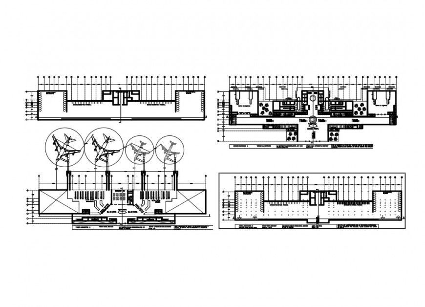 2d plan detail of airport building plan layout file in autocad format