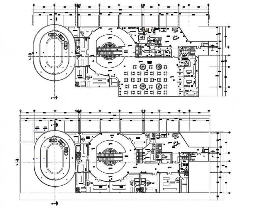 2d plan drawings details of building commerce units dwg autocad file