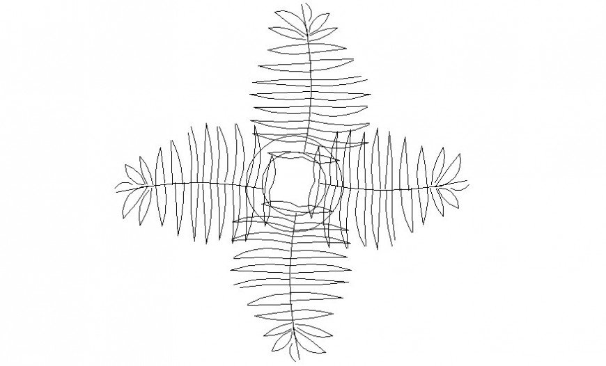 2D plant with leave block AutoCAD file