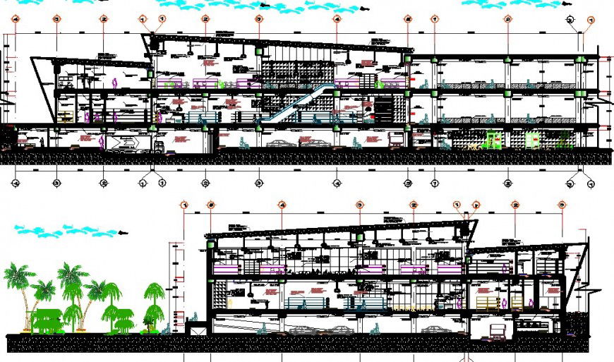 2d Restaurant section plan in autocad format