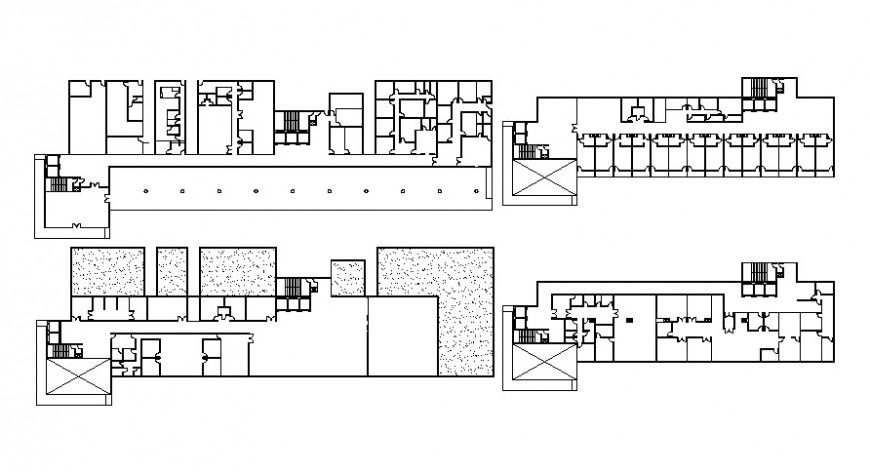 2d Sample layout plan hostel project detail cad file