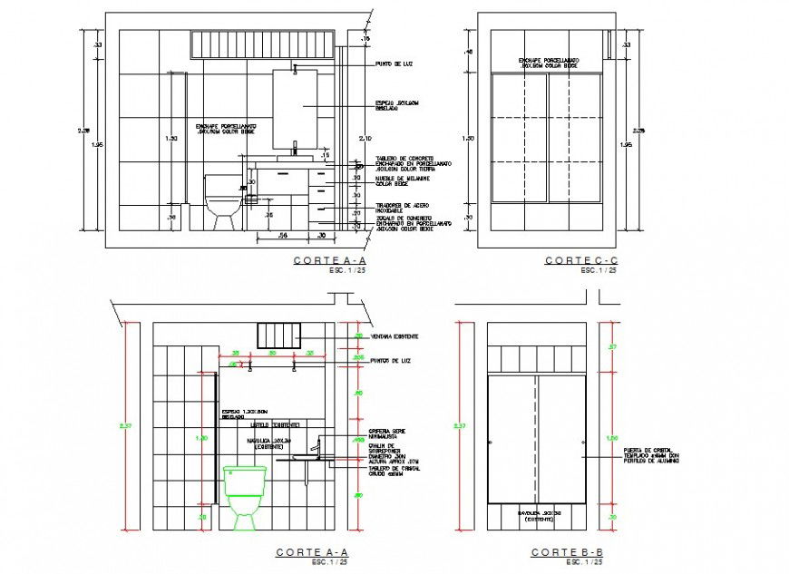 2D Sanitary toilet section view CAD block layout file in Autocad format