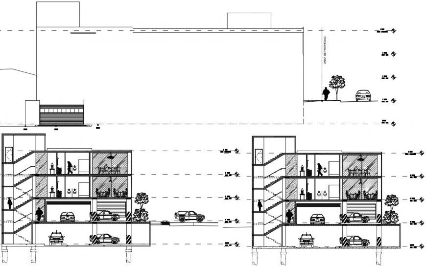 2d section drawings details of restaurant dwg autocad file