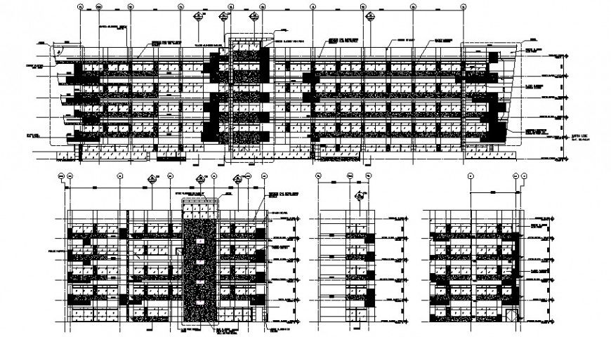 2d section plan building drawing cad file