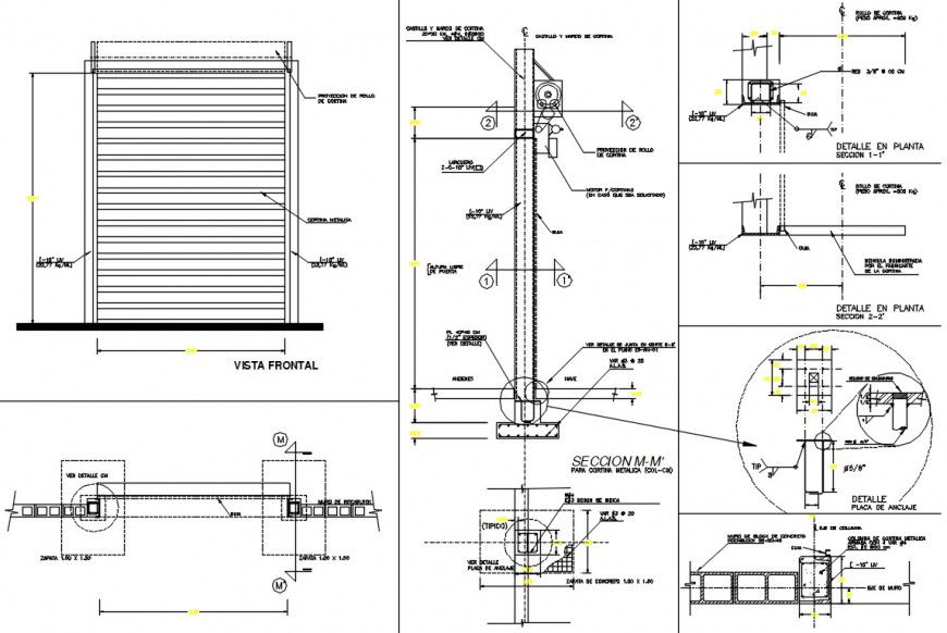 2D Shop Shutter Detailed CAD DWG Drawing Files Free Download