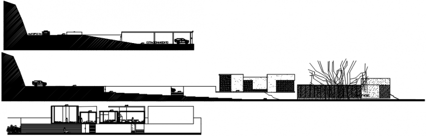 2d Single level beach house design dwg file