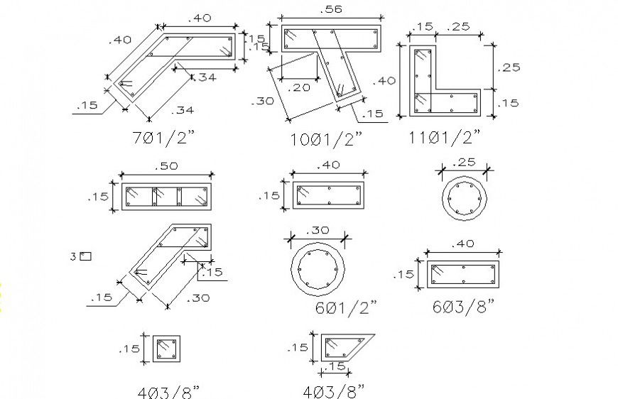 2d structural drawings detail of reinforcement dwg autocad software file