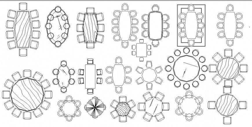 2d table and chair blocks cad file