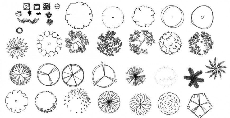 2d top view of plant blocks cad file