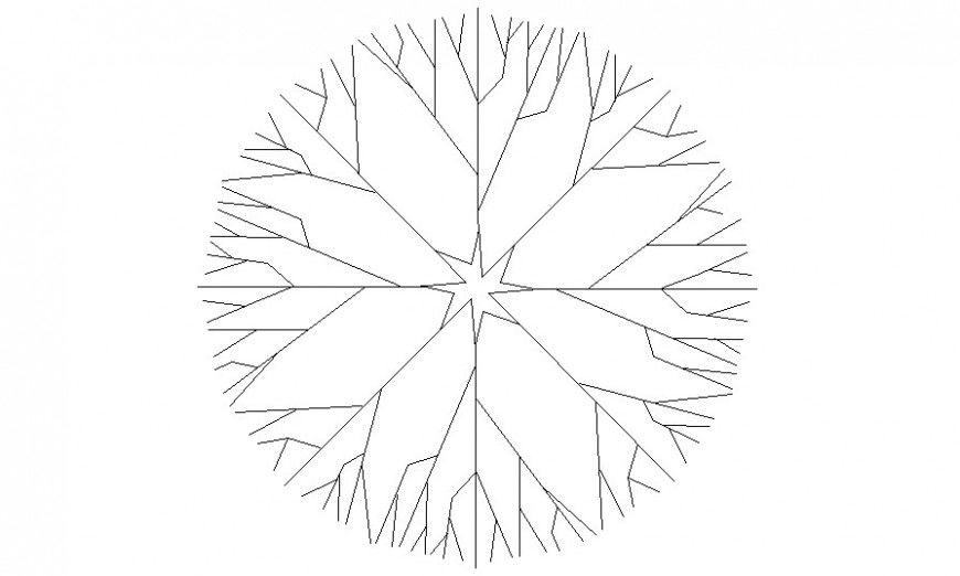 2D top view of trees autocad file