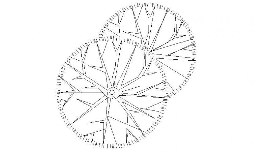 2D top view of trees block unit autocad file