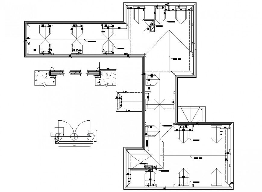 2d top view outage edge of wall detail cad file