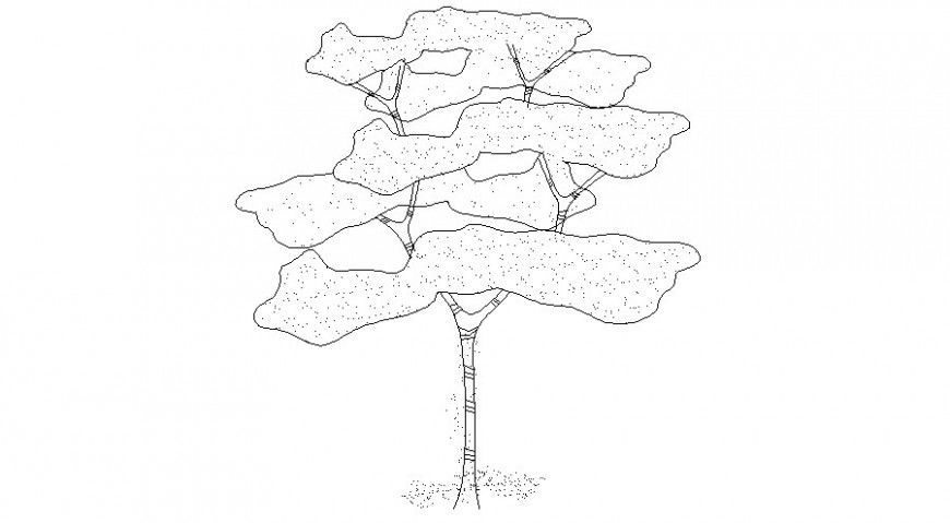 2d tree plant elevation design unit autocad file