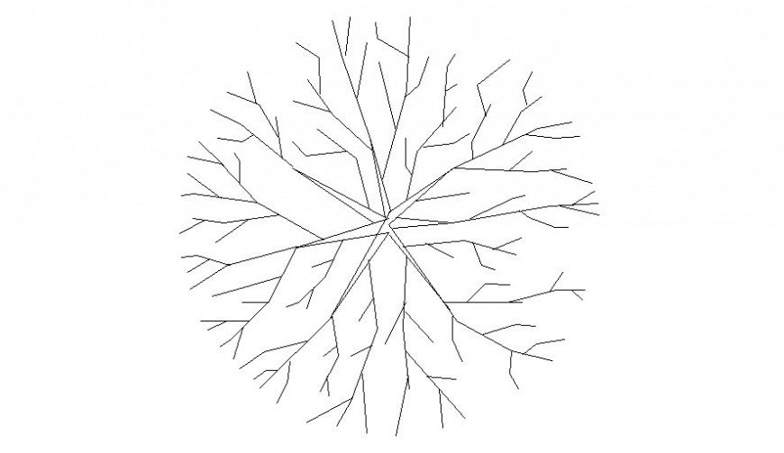 2d unit block of top view of round tree autocad file
