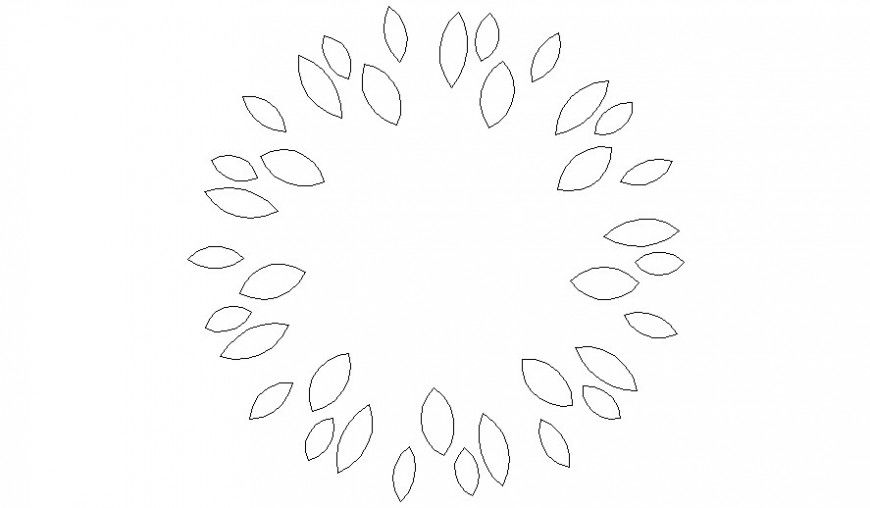 2d unit of top view of  tree leaves autocad file