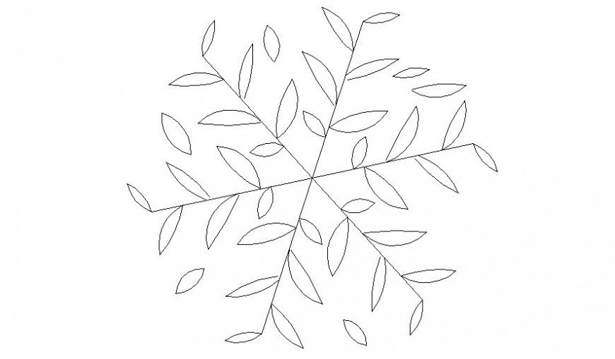 2d unit of top view of  tree with leaves autocad file