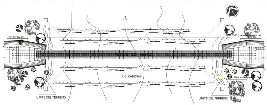 2d view CAD drawings of bridge construction plan autocad file