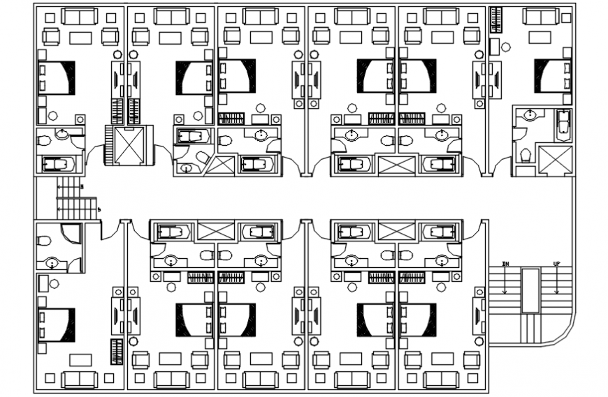 2d view CAD drawings of building layout plan autocad software file