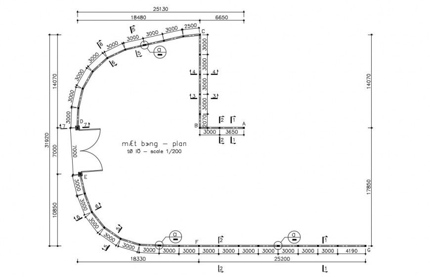 2d view CAD layout plan of gate drawing details in autocad