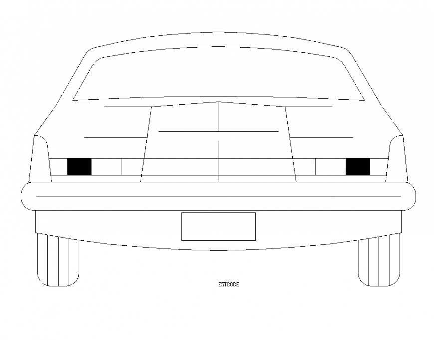 2d view Car CAD blocks layout autocad file