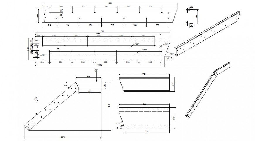2d view construction blocks angle section autocad software file