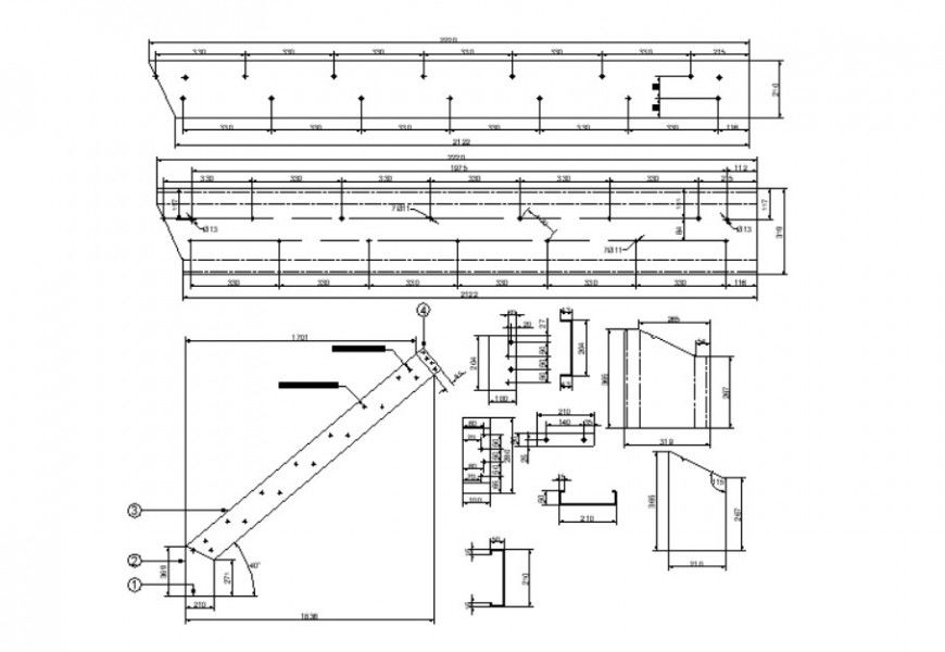 2d view construction units block details dwg autocad file