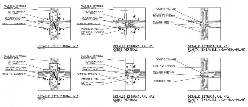 2d view construction units drawings joints and connections dwg file