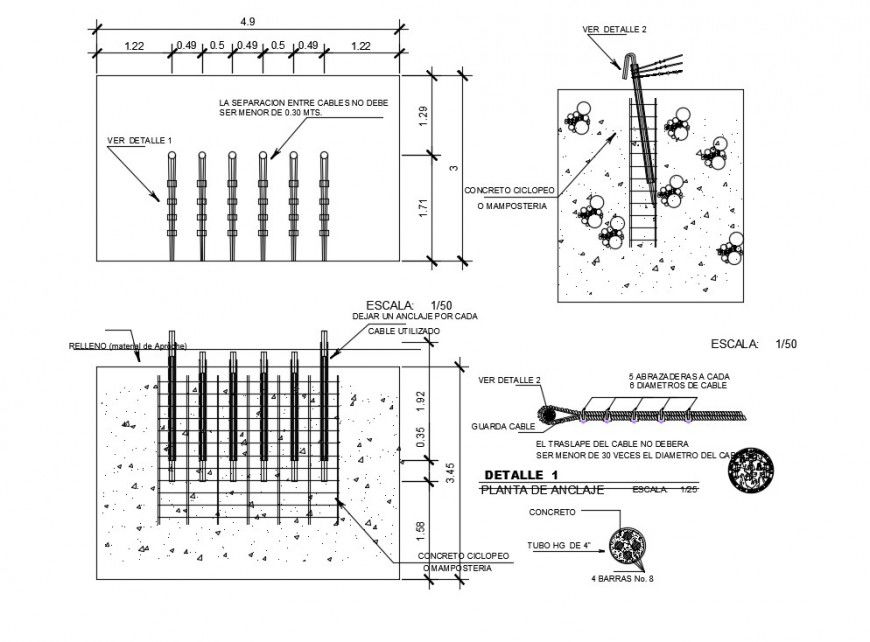 2d view drawings detailing of construction units section dwg autocad file